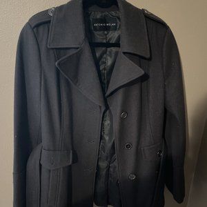Antonio Melani womens Gray Wool Peacoat Button Closure
